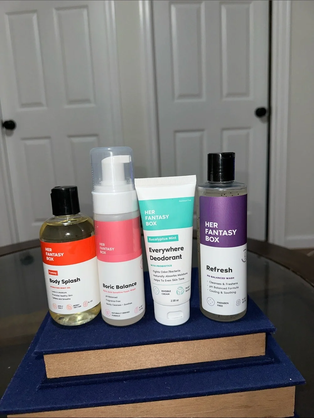 HER FANTASY BOX Daily Care Kit — Coral, Teal & Purple